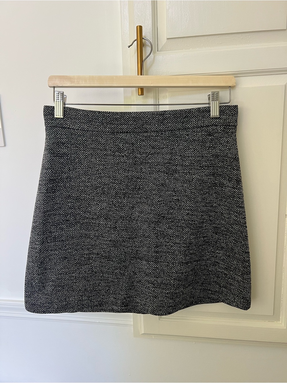 Soft Herringbone A-Line skirt